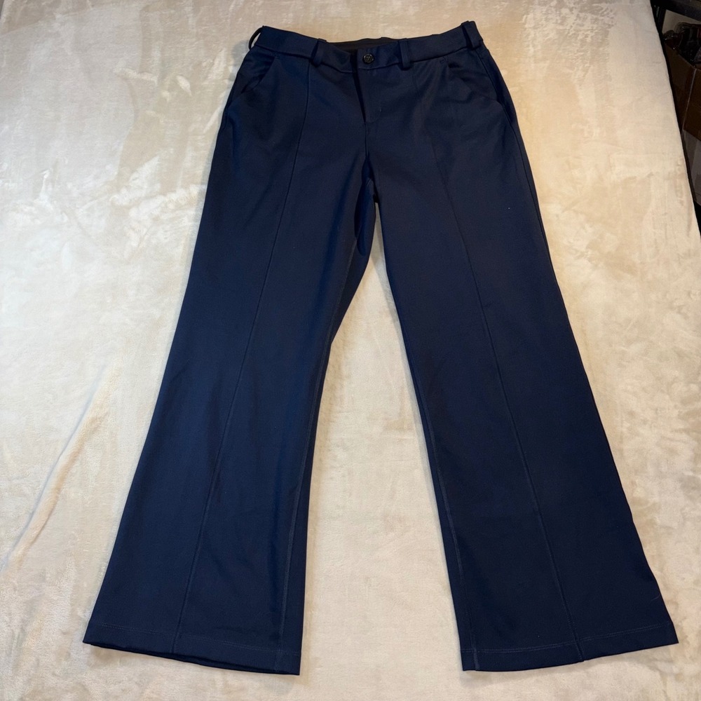 Duluth Trading Co Noga Classic Straight Leg Pants Navy Blue Women 12 Regular